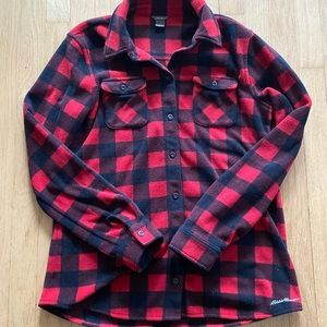Fleece buffalo plaid button up
